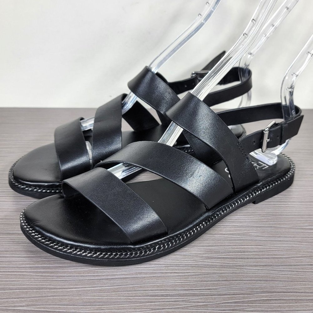 Franco Sarto Kelso Sandal, Black Leather Size 6